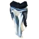 RAINBOW PLAID SCARF TRIANGLE WINTER SHAWL_CWASC0116