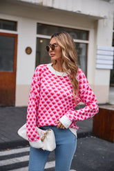 Valentine'S Day Crew Neck Pullover Sweater_Cwoswl3242