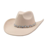 Western Ethnic Felt Cowboy Fedora Hat_Cwah04373