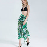 BANANA LEAF PRINT SCARF GREEN SUMMER BEACH WRAP_CWASC0676