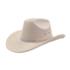 Unisex Soft Suede Western Cowboy Fedora Hat_Cwah04365