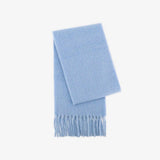 ICELAND BLUE WOOL SCARF LONG WINTER TASSEL WRAP_CWASC1097