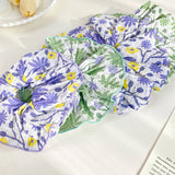 Large Pleated Floral Intestine Style Hair Ties