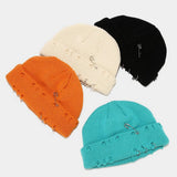 Cwah3168_New Style Iron Ring Pin Hole Wool Knitted Hat