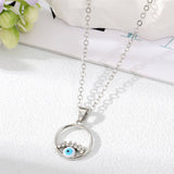 FASHIONABLE EVIL EYE DIAMOND NECKLACE_CWAJE2444
