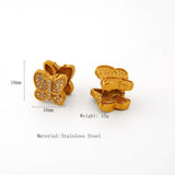 3D BUTTERFLY EARRINGS WITH CZ STAINLESS STEEL_CWMM8921