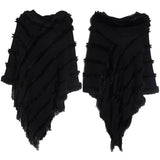 HOODED CAPE WITH FRINGED HEM SCARVES_CWASC0118