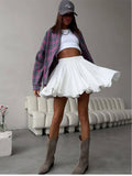 Y2K Street Fashion Patchwork Mini Pleated Skirt
