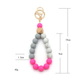COLORFUL SILICONE BEAD BRACELET KEYCHAIN_CWMM1575