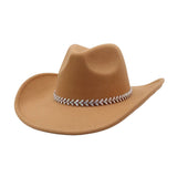 Western Ethnic Felt Cowboy Fedora Hat_Cwah04446