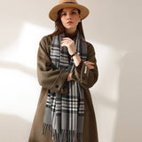 PLAID FAUX CASHMERE SCARF SWEET MID LENGTH WRAP_CWASC0190
