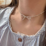 Versatile And Fairy Bow Pendant Delicate Necklace