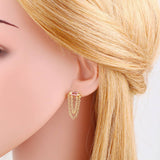 COLORED ZIRCON CHAIN TASSEL EARRINGS_CWAJE1020