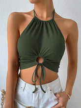 Women Sexy Halter Crop Top With Backless Design