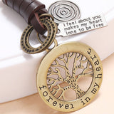 HAND WOVEN BRONZE LUCKY TREE COWHIDE KEYCHAIN_CWMM4771