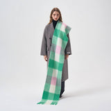 32 WOOL COLORBLOCK PLAID SCARF SOFT WARM_CWASC2365