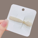 PEARL BOW TIE DUCKBILL CLIP BANGS CLIP HAIRPIN_CWAHA4713