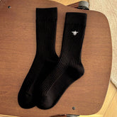 LEISURE BEE EMBROIDERY CREW SOCKS FOR WOMEN_CWMS1353