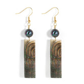 FASHIONABLE BLACK SHELL CARVED LONG EARRINGS_CWMM4255