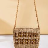2024 NEW ABACUS WOOD BEAD STRAW BAG_CWAB1987