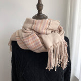 PLAID FAUX CASHMERE SCARF THICK WARM WINTER WRAP_CWASC1453