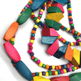 MULTI LAYERED IRREGULAR WOODEN BEADS NECKLACE_CWMM4556