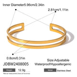 POLISHED 18K GOLD STAINLESS STEEL DOUBLE CUFF_CWAJE4890