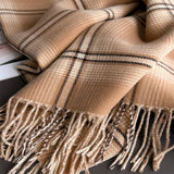 Elegant Plaid Feel Soft Winter Tassel Scarf_Cwasc03241