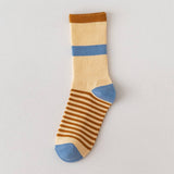 NEW CUTE BLUE PLAID SOCKS_CWMS0474