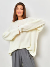 Solid Color Crew Neck Loose Knit Sweater