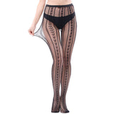 Women Patterned Fishnets Tights Black Pantyhose Sto_Cwms0238
