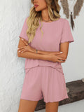 Solid Color Pajamas Short-Sleeved Homewear Set