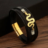 LEATHER HANDWOVEN MAGNET CLASP BRACELET_CWAJE1467