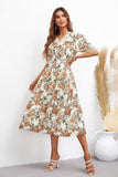 V-Neck Fashion Print Long Dress