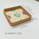 RATTAN COLORFUL SHELL CREATIVE HANDMADE FRUIT PLATE_CWMM4417