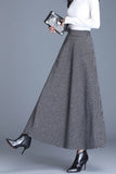 Woolen Thickened Waistline Long Skirt