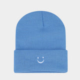 LITTLE SMILEY FACE SIMPLE EMBROIDERED KNITTED HAT_CWAH2070