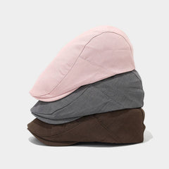 Vintage Solid Beret Newsboy Painter Cap_Cwah04629
