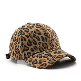 LEOPARD PRINT CURVED BRIM BASEBALL CAP STREET STYLE_CWAH1870