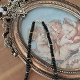 BLACK NATURAL STONE FRESHWATER PEARL NECKLACE_CWAJE1279