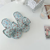 LIGHT BLUE FLORAL BOW KNOT THICK SOLED HOME SHOES_CWMM2970