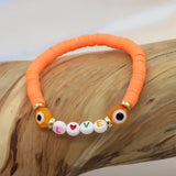 COLORFUL POLYMER CLAY LETTER BEADED BRACELET_CWMM3570