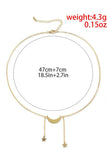 SIMPLE MOON STAR METAL TASSEL NECKLACE_CWAJE0018