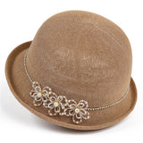 PEARL FLOWER HEMLINE FISHERMAN HAT_CWAH1454