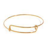 CLASSIC ADJUSTABLE 18K GOLD PLATED STEEL BANGLE_CWAJE4884