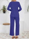Solid-Color Knitted Jacquard Long Loose Suit