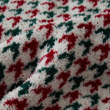 NEW RETRO CHRISTMAS HOUNDSTOOTH KNITTED BLANKET_CWMM2378