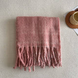 RED PLAID SCARF SOFT FAUX CASHMERE WINTER WRAP_CWASC2343