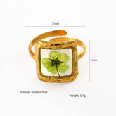 OPEN ADJUSTABLE STEEL RING WITH DRIED FLOWERS_CWMM8930