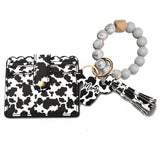 MEN S COW PRINT WALLET KEYCHAIN WITH SILICONE BEADS_CWAB4994